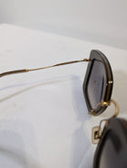 Miu Miu SMU 07O Sunglasses Black Gradient Gold Frame - Image 3