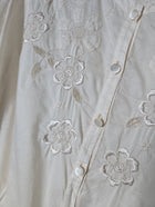 Callore Vintage Floral Embroidered Peplum Blouse Cream - Image 2