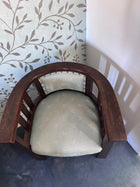 Antique Edwardian Style Mahogany Tub Chair Vintage 1950s Solid Timber - Image 2