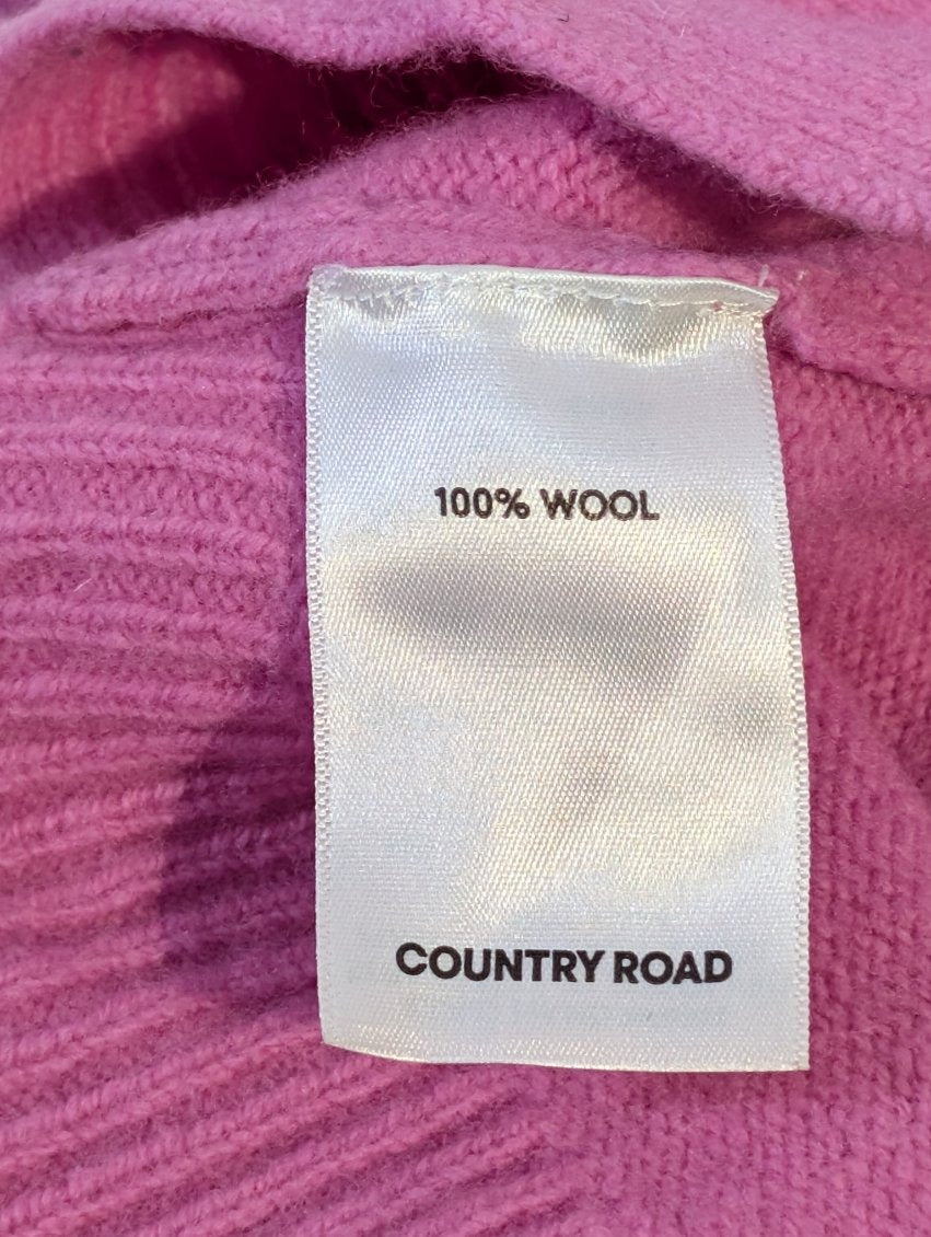 Country Road Pink 100% Wool Mock Neck Sweater - Women's Size M - Image 2
