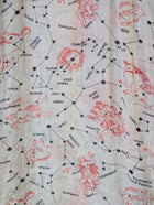 Vintage Celestial Constellation Map Print Scarf Cream & Red - Image 2