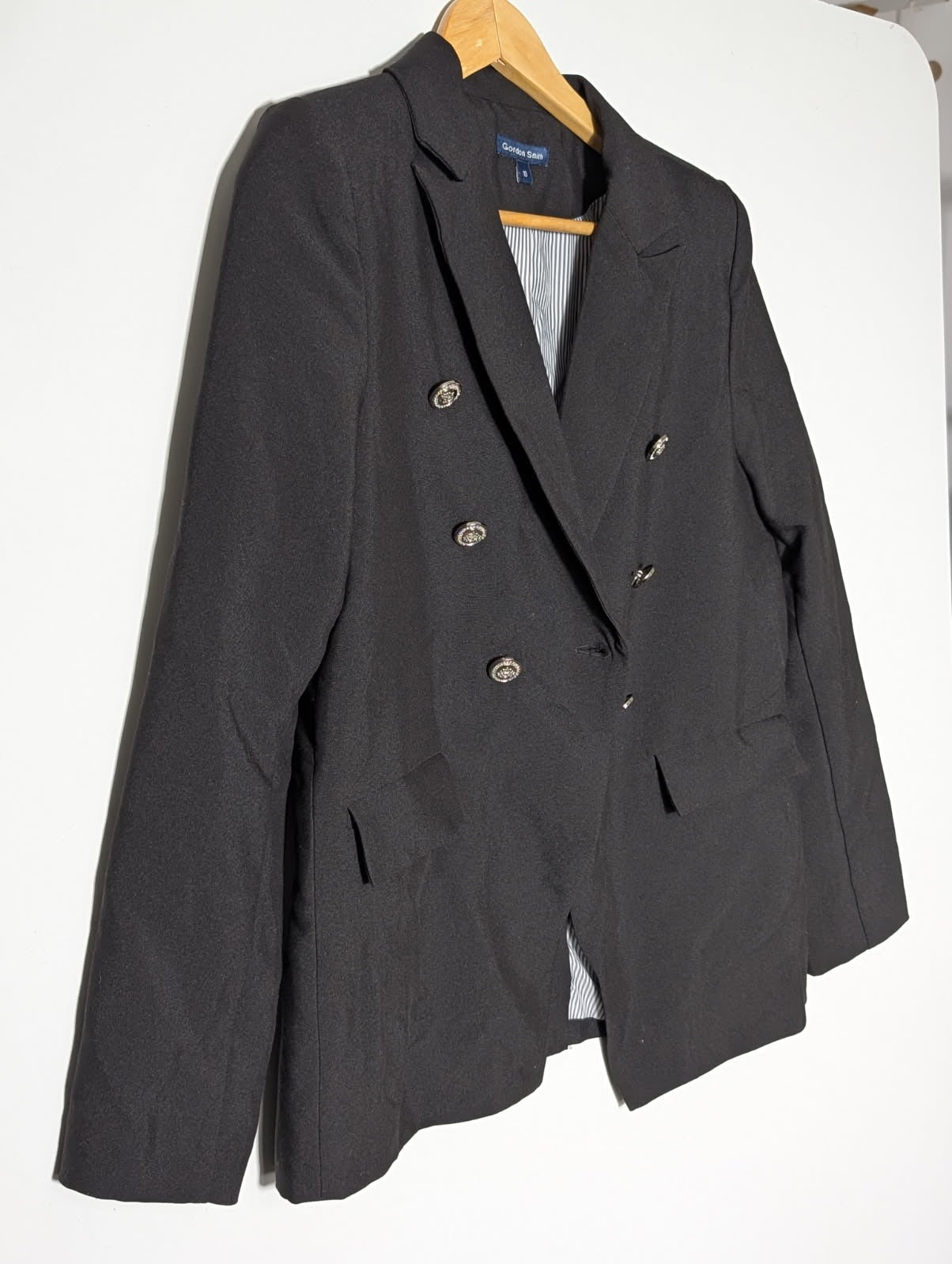 Gordon Smith Double-Breasted Blazer Black Women's Size 10 - Image 1
