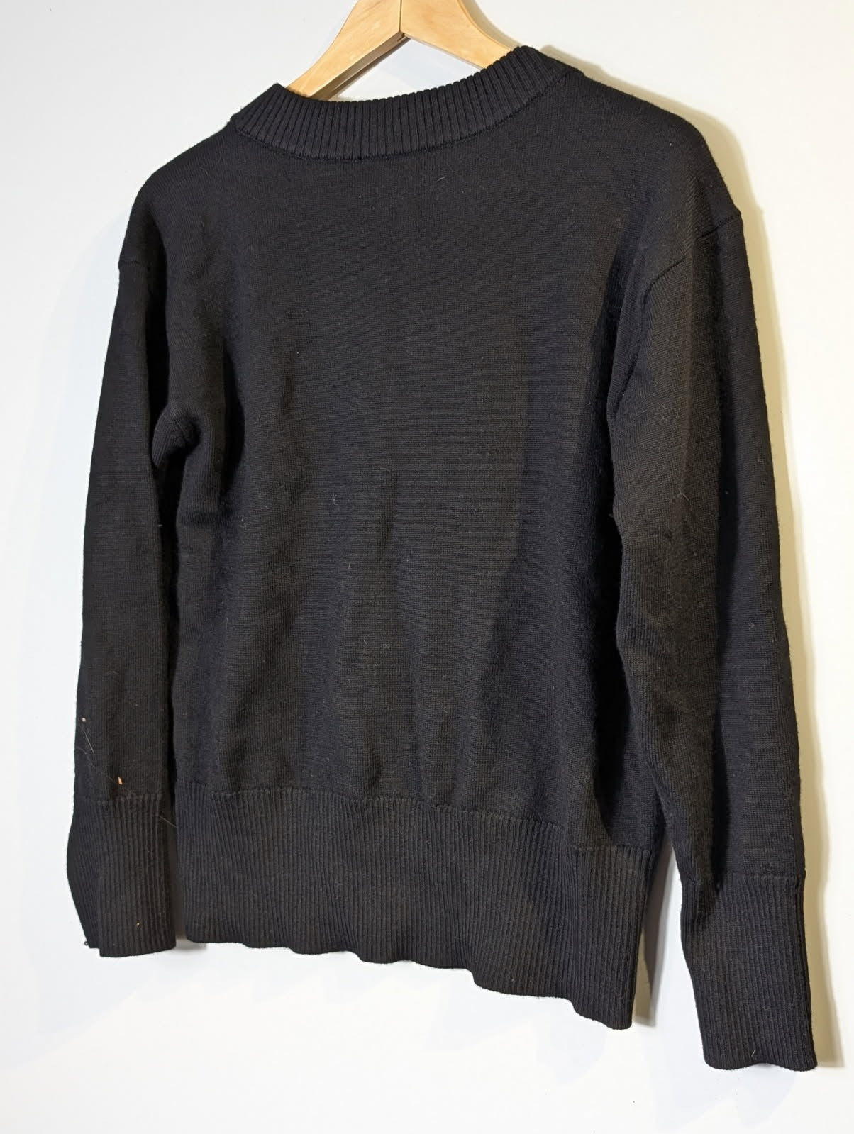Witchery Merino Wool Ribbed Knit Sweater Black Size XS - Image 3