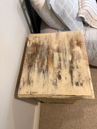 Farmhouse Open Nightstand - Rustic Distressed White Bedside Table - Image 2
