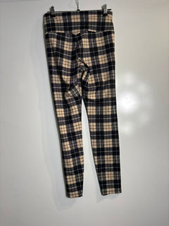 Aim'n Check Me Out Plaid High-Waist Tights Black and Beige Size S - Image 2