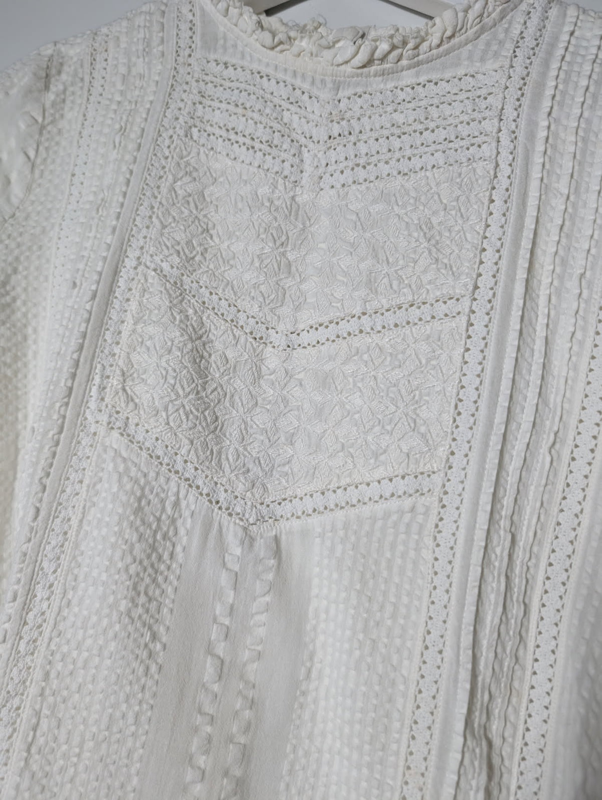 Indi & Cold Victorian-Style Lace Trim Blouse White Size S - Image 2