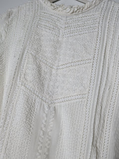 Indi & Cold Victorian-Style Lace Trim Blouse White Size S - Image 2