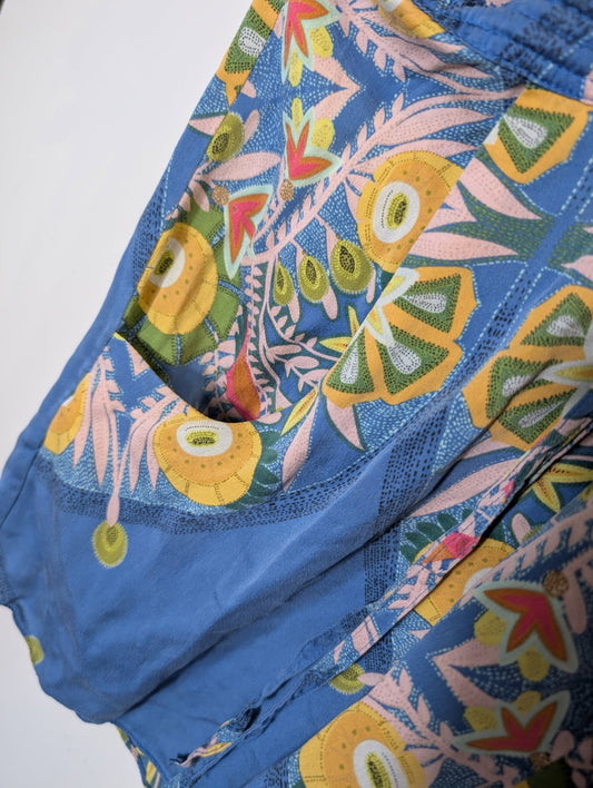 Ginger & Smart Silk Wrap Dress - Blue Floral Print - Image 2