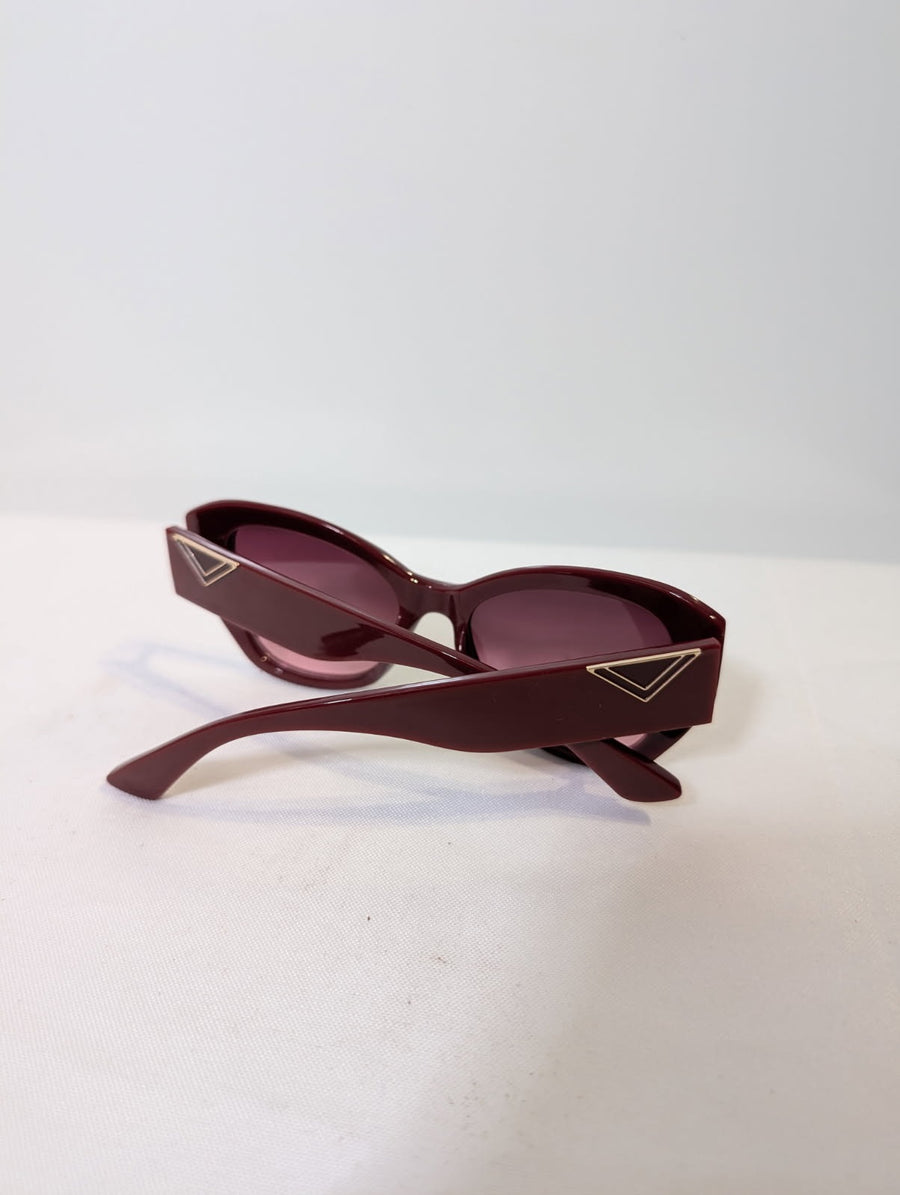 ALDO Cat Eye Sunglasses Burgundy - Image 3