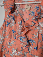 ModCloth Fleurette Wrap Dress Peach Bird Floral Size 14 - Image 2