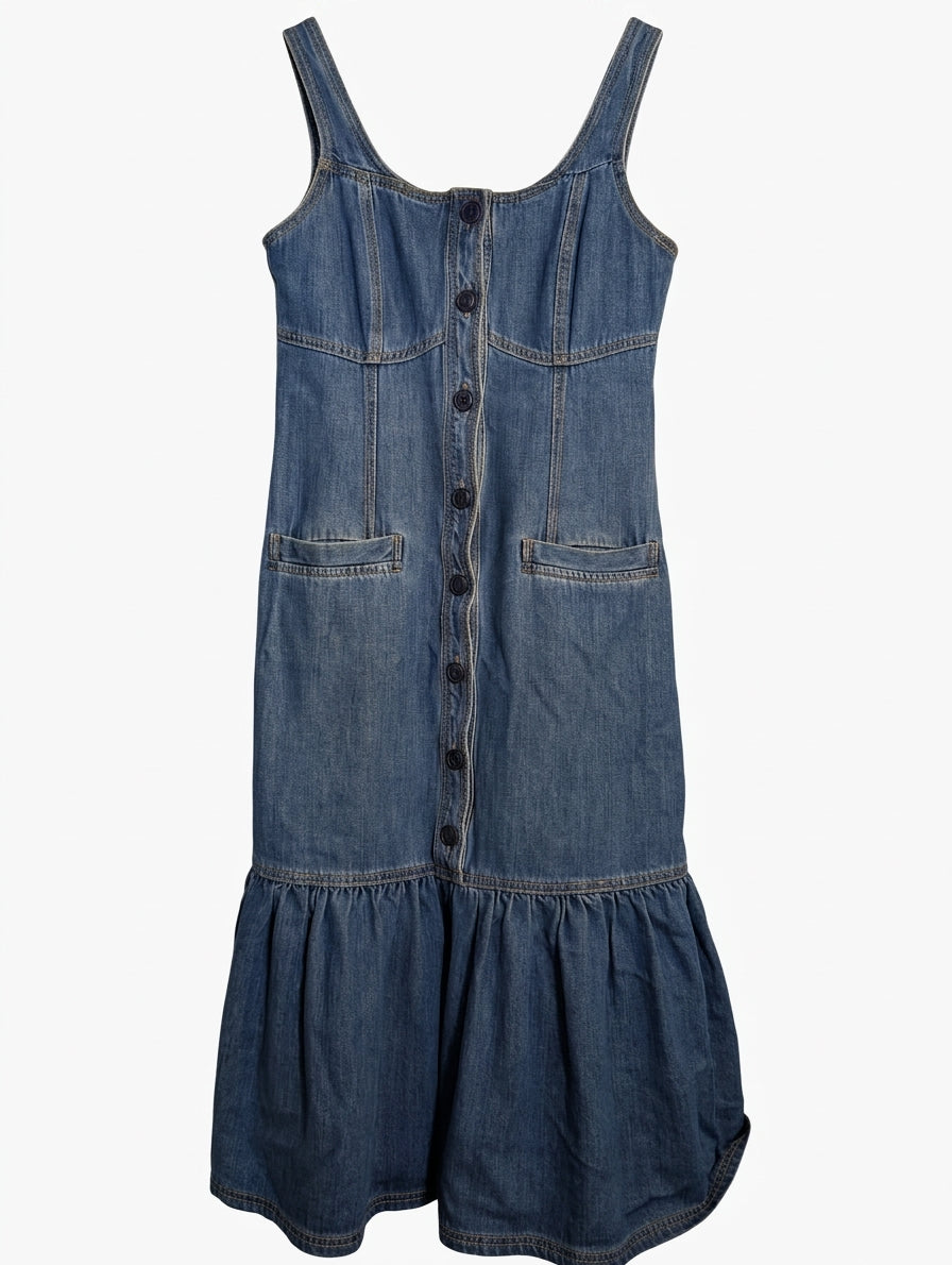 Morrison Denim Button-Front Midi Dress Size 1