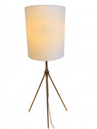 West Elm Mid-Century Modern Tripod Floor Lamp Brass & White - Image 1