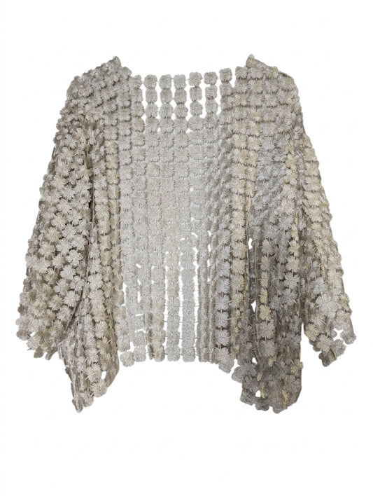 Imagine Fashion Italy Floral Lace Shrug Bolero - Metallic Cream - Image 1