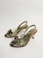 Azurée Cannes Floral Vinyl Slingback Heels EU 36 - Image 1