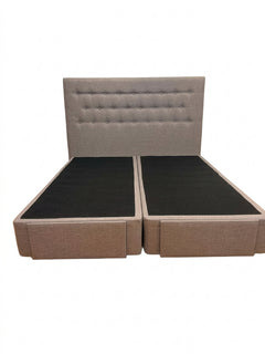 Beds Ahead Upholstered King Bed Base with Headboard Grey - Image 1