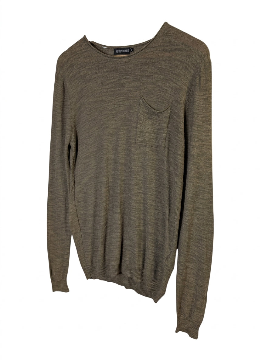 Antony Morato Men's Long Sleeve Crew Neck Pocket Sweater - Olive Green Size S - Image 1