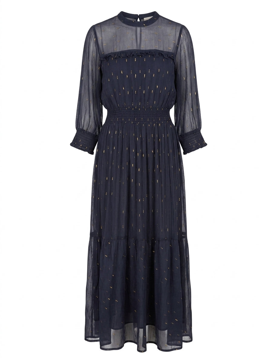 Marie Louise de Monterey Maxi Dress Metallic Gold Stripe Size 10 - Image 1