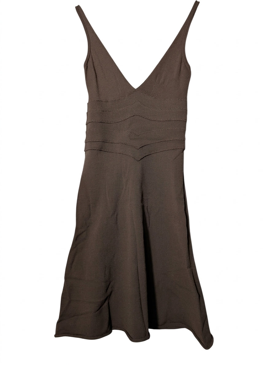 Scanlan & Theodore Brown V-Neck Bandage Knit Dress - Size SM - Image 1