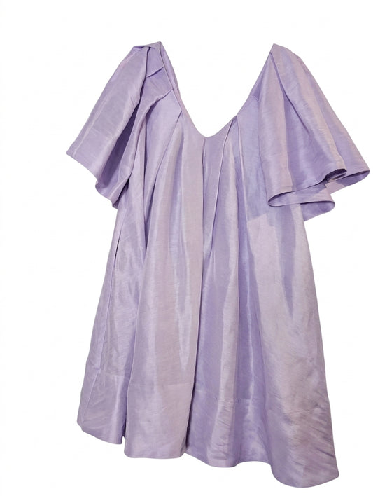 Ginger & Smart Lavender Pleated Flutter Sleeve Mini Dress - Size 8 - Image 1