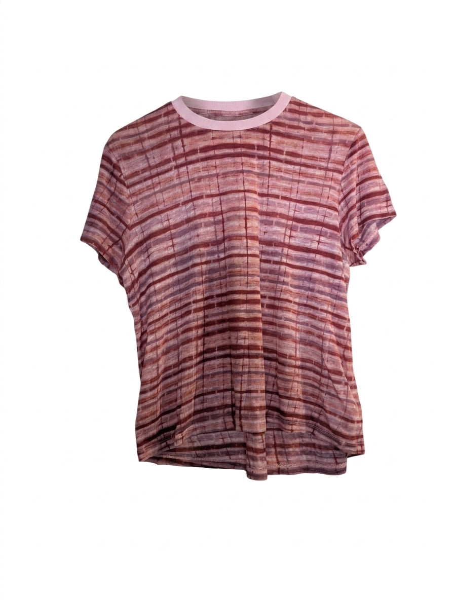 Portmans Women's Linen Striped Tie-Dye Crewneck T-Shirt - Size M - Image 1