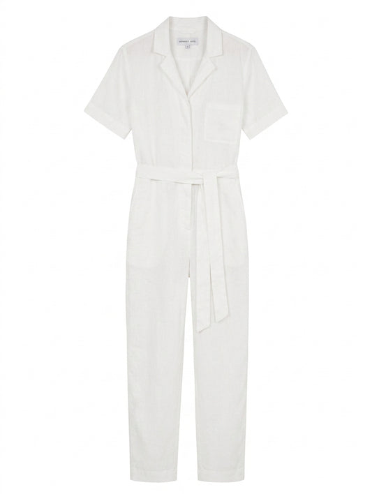 Assembly Label Linen Utility Jumpsuit - White Size 8 - Image 1