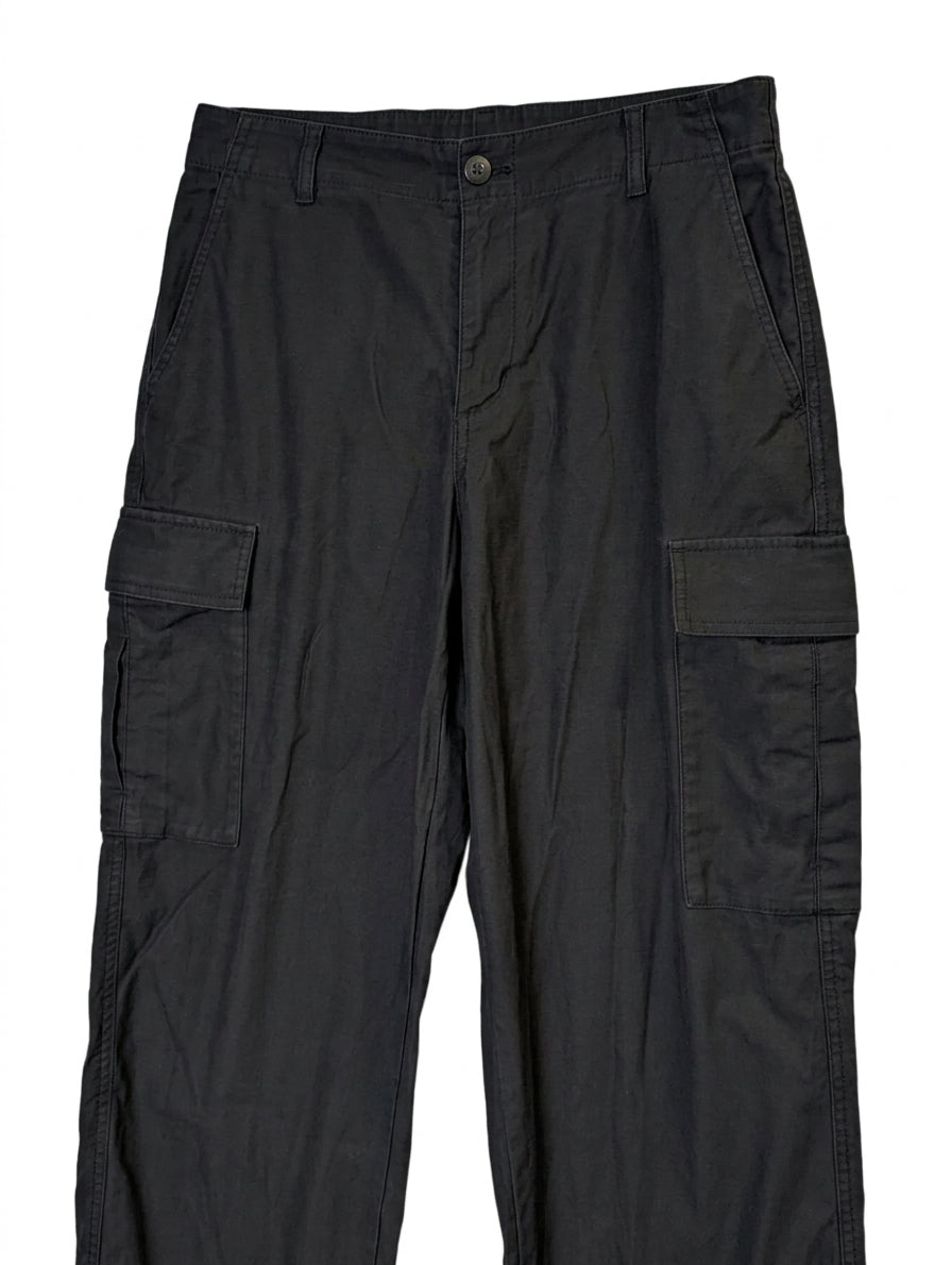 Uniqlo Cargo Pants Black Cotton Utility Trousers Size M - Image 1