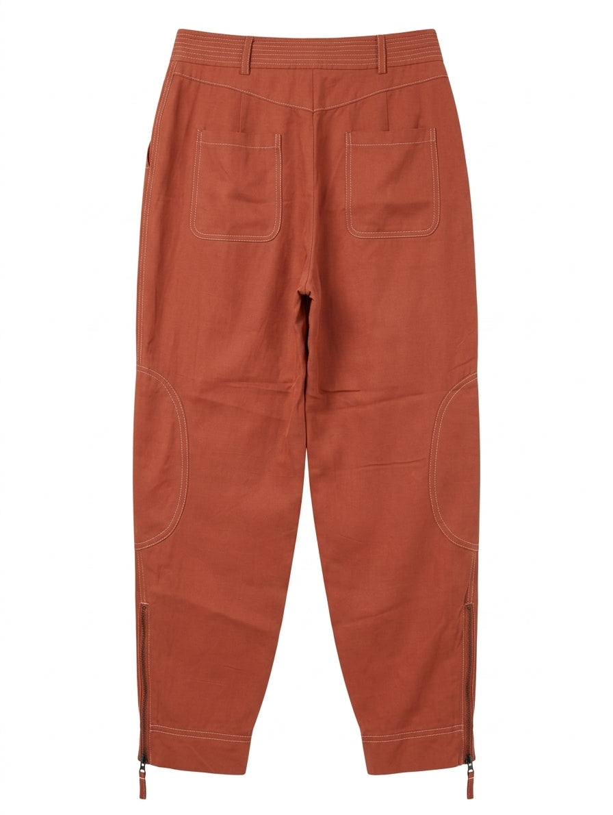 Veronika Maine Trousers Rust Orange Size 8 - Image 1