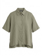 Country Road Women's Relaxed Organic Linen Shirt Sage Green Size 10 - Image 1