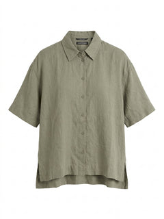 Country Road Women's Relaxed Organic Linen Shirt Sage Green Size 10 - Image 1