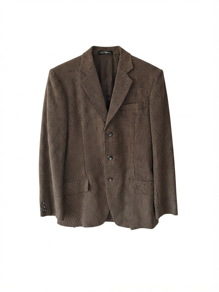 Chotirmall Men's Wool Blazer Brown Houndstooth - Image 1