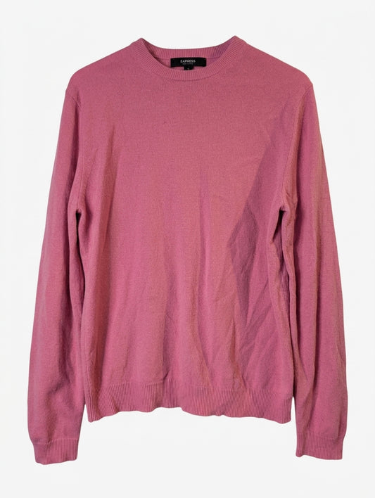 Express Cashmere Crew Neck Sweater Pink Women's Size M - Image 1