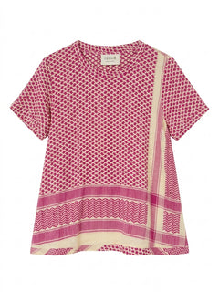 Cecilie Copenhagen Keffiyeh Print Blouse Pink & Cream Size M - Image 1