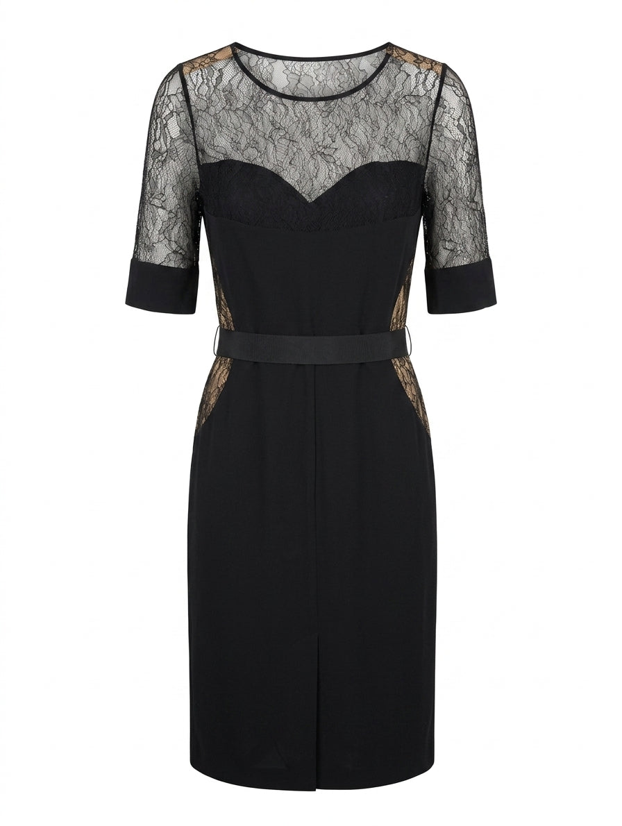 Collette Dinnigan Black Lace Overlay Midi Dress - Limited Edition - Image 1