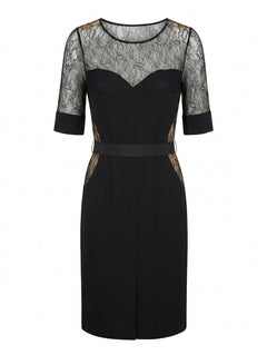 Collette Dinnigan Black Lace Overlay Midi Dress - Limited Edition - Image 1