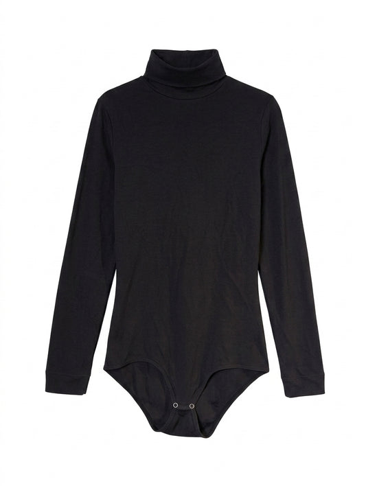 Unbranded Long Sleeve Turtleneck Bodysuit Black - Image 1