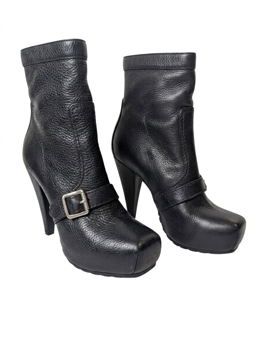 Proenza Schouler Black Leather Platform Ankle Boots - Size EU 38.5 - Image 1