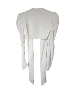 ATOIR The Barbados Top White Puff Sleeve Tie-Front Blouse AU 8 - Image 2