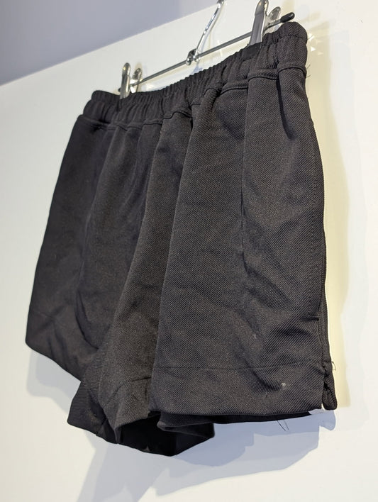 Assike Athletic Sweat Shorts - Black with White Side Stripe - Image 2