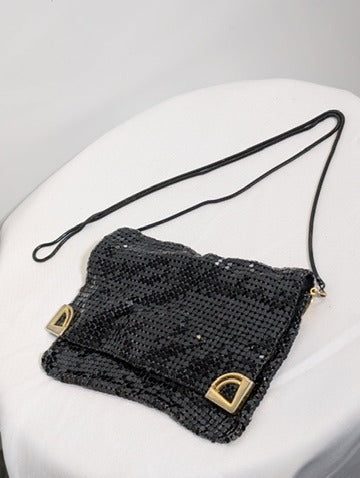 Whiting & Davis Mesh Crossbody Bag Black - Image 1
