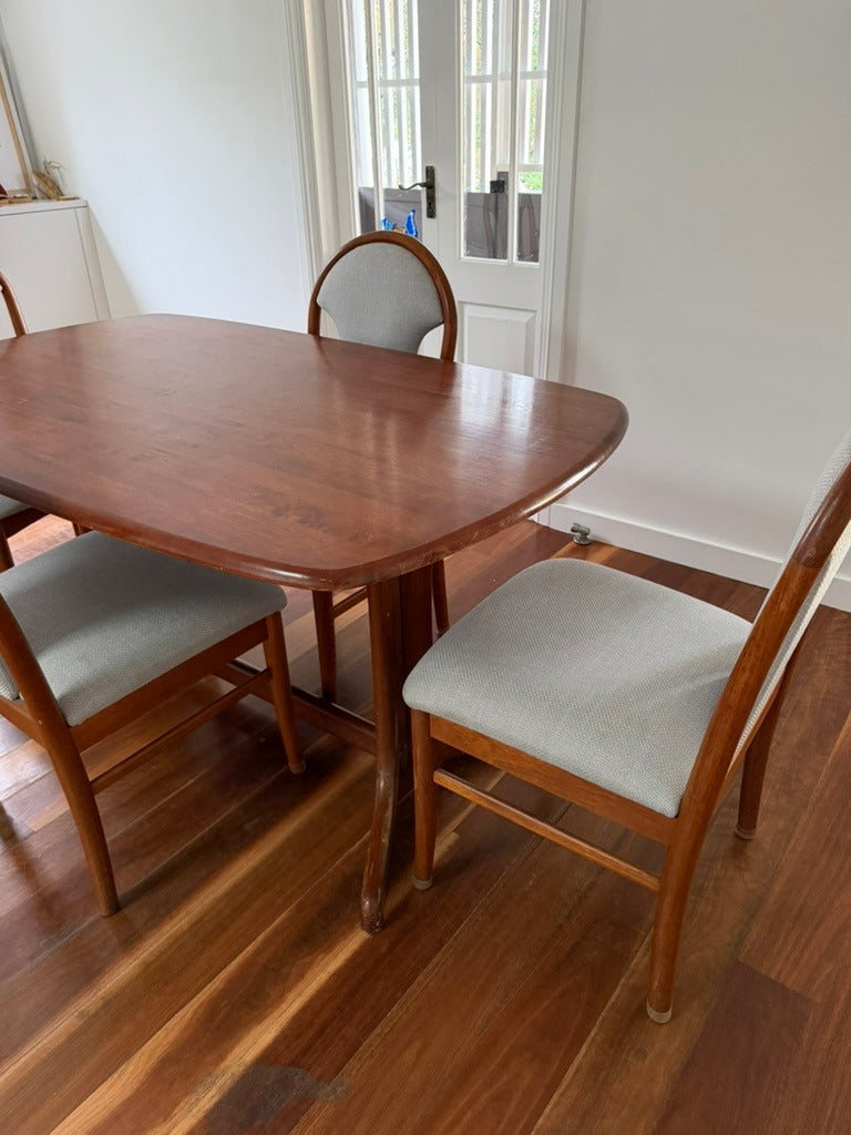 Parker Mid-Century Modern Teak Dining Table And 4 Chairs - Image 3