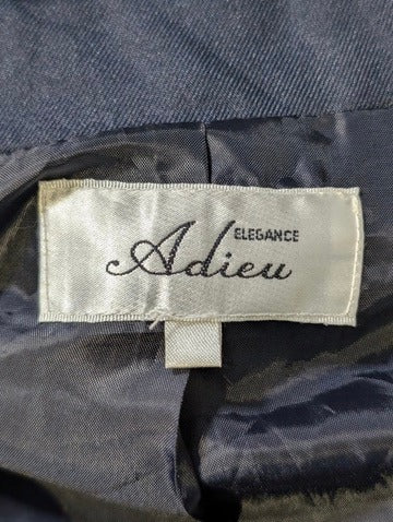 Adieu Elegance Vintage Short Sleeve Cropped Blazer Navy Blue - Image 2
