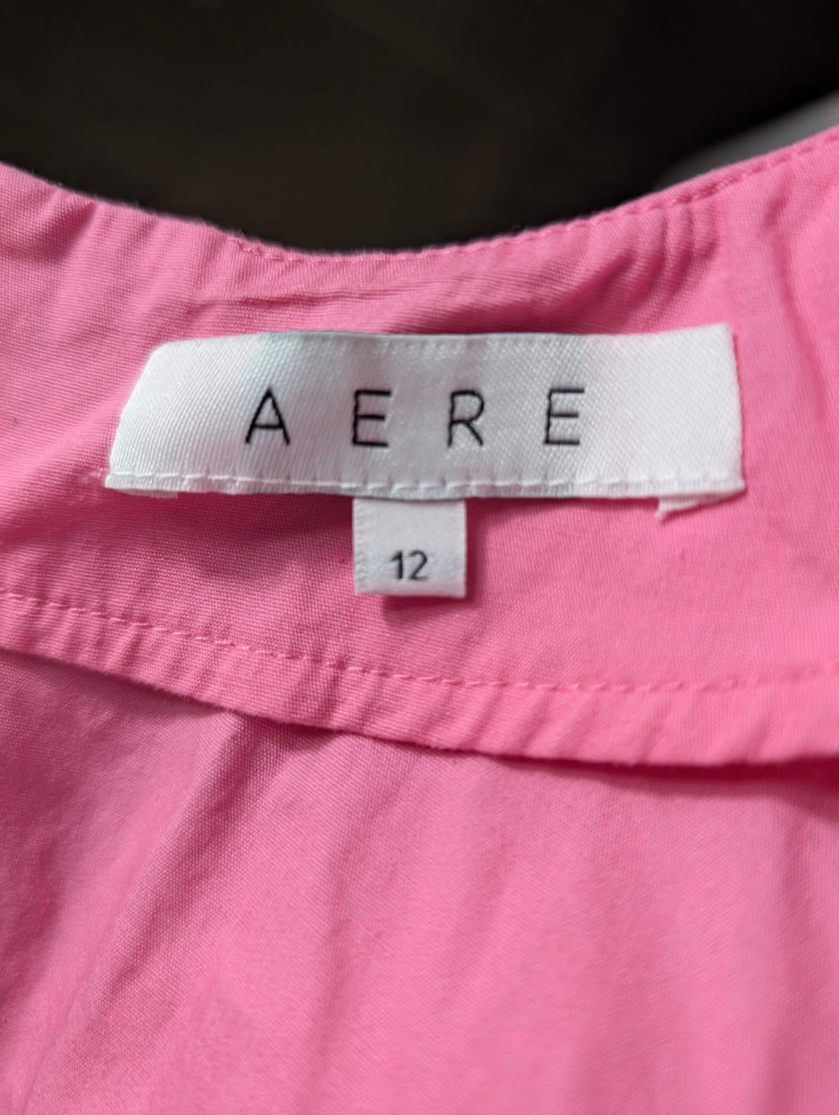 AERE Pink Organic Cotton Poplin Smock Dress - Size 12 - Image 3