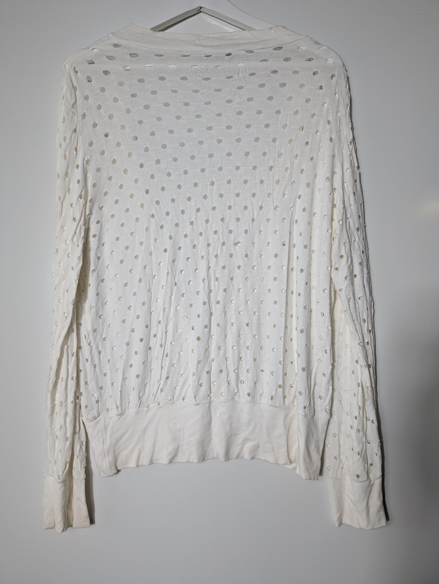 SABA Eyelet Wrap Cardigan White Size 12 - Image 5