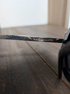 Karen Walker Deep Freeze Sunglasses Navy Blue Round Frames - Image 4