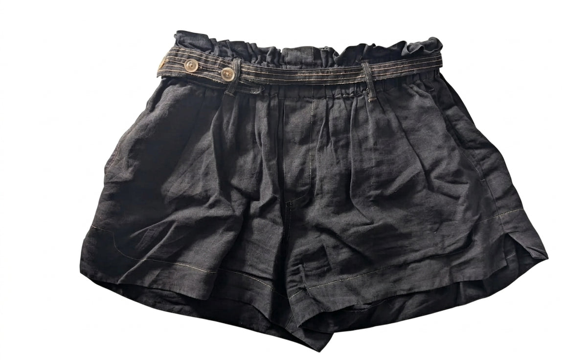 Bassike Women's Linen Shorts Dark Grey Size 2