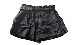 Bassike Women's Linen Shorts Dark Grey Size 2 - Image 1