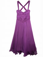 Rachel Gilbert Silk Chiffon Midi Dress Purple Size 0 - Image 1