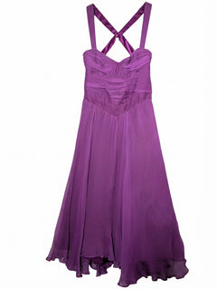 Rachel Gilbert Silk Chiffon Midi Dress Purple Size 0 - Image 1
