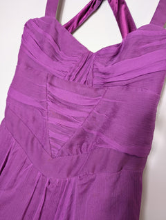 Rachel Gilbert Silk Chiffon Midi Dress Purple Size 0 - Image 2