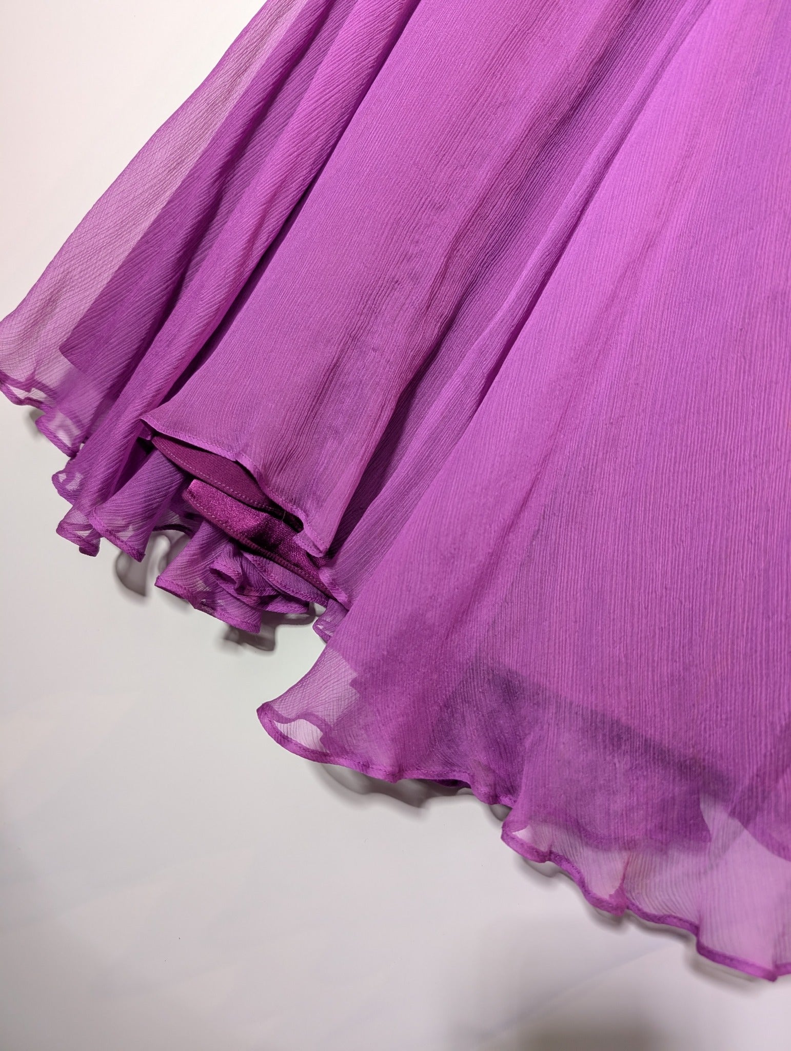 Rachel Gilbert Silk Chiffon Midi Dress Purple Size 0 - Image 3